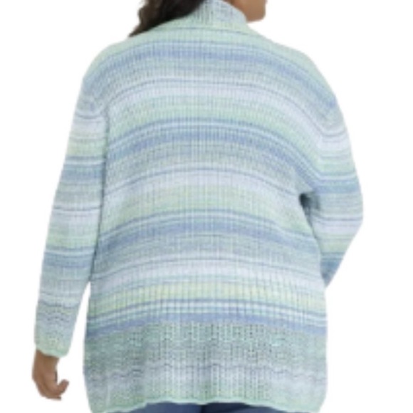 Alfred Dunner Marled Striped Open Front Cardigan PL NWT - Picture 2 of 12